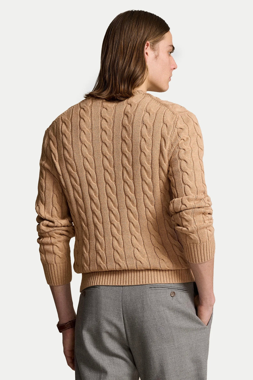 POLO RALPH LAUREN Cable-Knit Cotton Jumper Camel Melange - Dale
