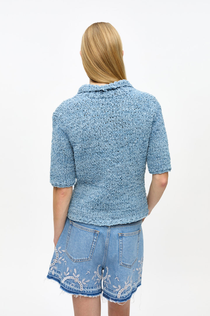 GANNI Denim Handknit Polo - Dale