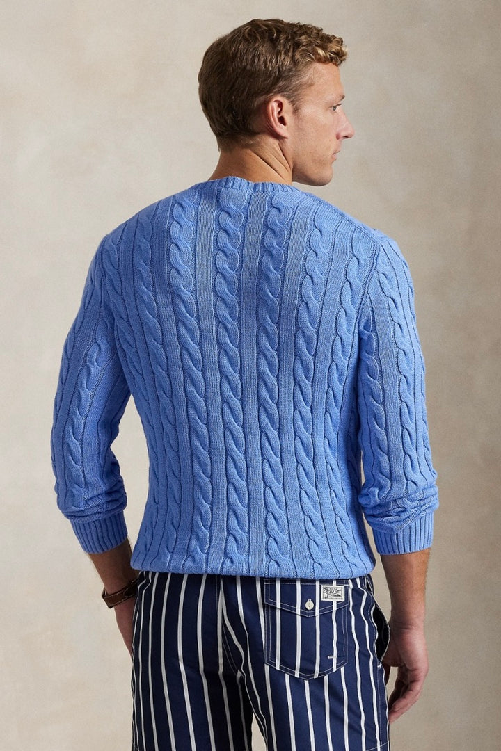POLO RALPH LAUREN Cable-Knit Cotton Sweater New Litchfield Blue - Dale
