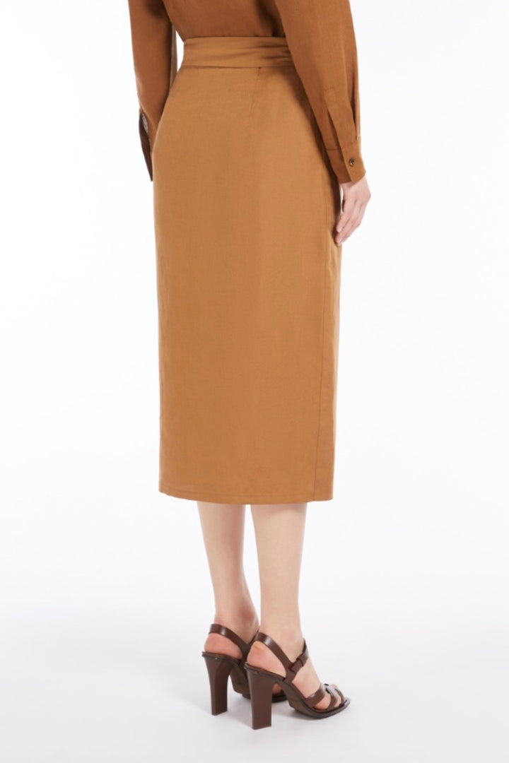MAX MARA Tequila Linen and Silk Twill Skirt - Dale