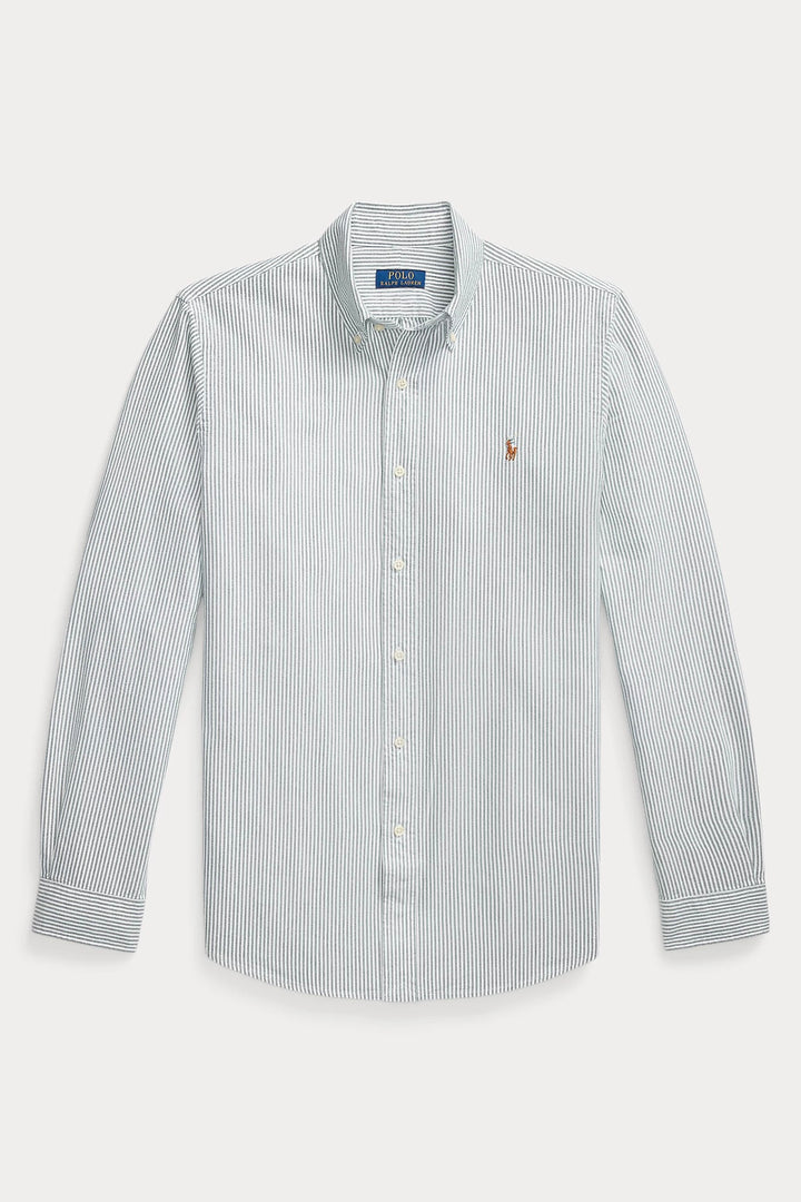 POLO RALPH LAUREN Custom Fit Striped Oxford Shirt Uni Pine/White - Dale