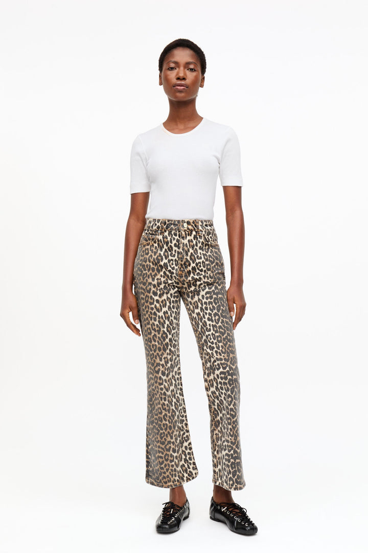 GANNI Print Denim Betzy Cropped - Dale