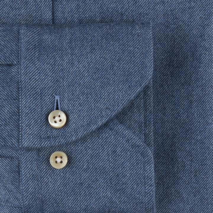 STENSTRÖMS FITTED BODY FLANNEL DK BLUE - Dale