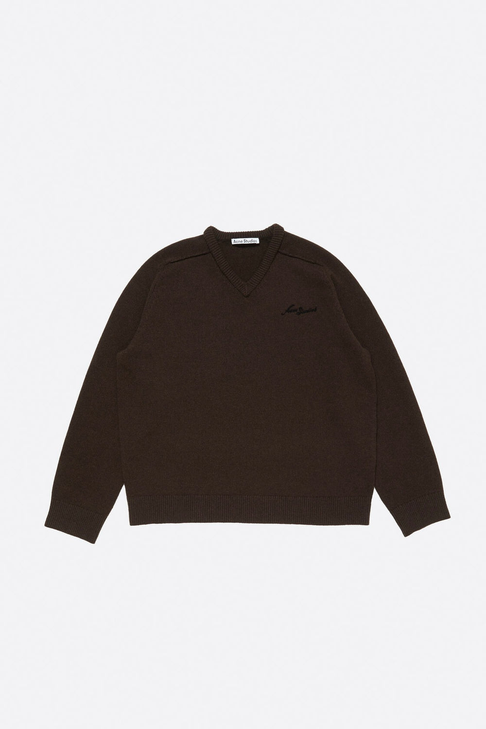 ACNE STUDIOS Wool V-Neck Sweater Dark Brown - Dale