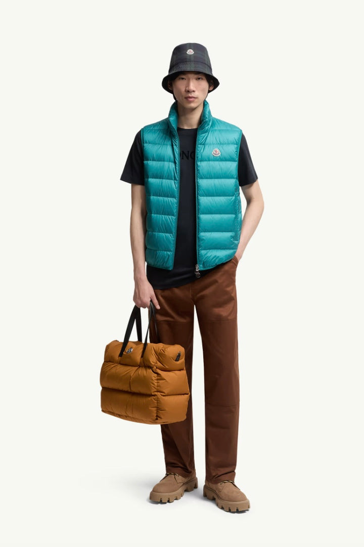 MONCLER Flocked Logo Cotton T-Shirt Night Blue - Dale