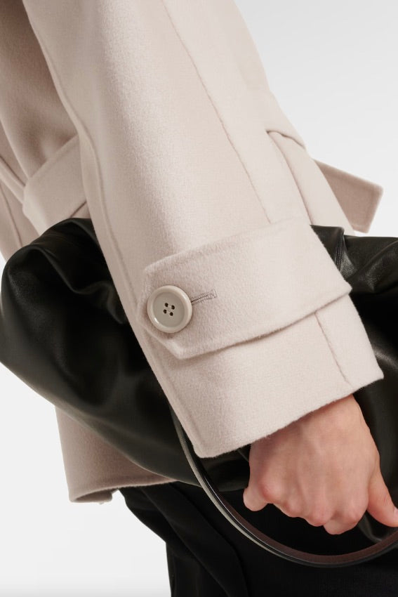 MAX MARA Louis Short Wool Trench Coat Ecru - Dale