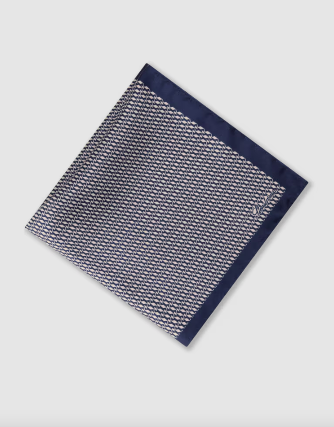 STENSTRÖMS NAvy Pattern Silk Hankie - Dale
