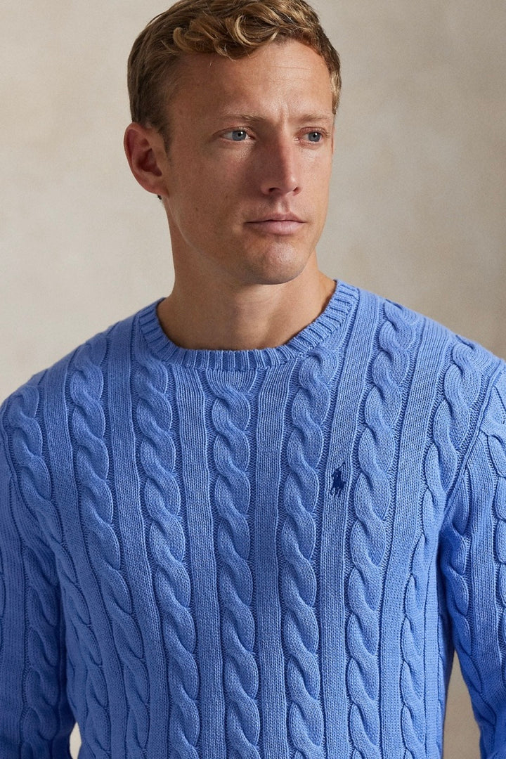 POLO RALPH LAUREN Cable-Knit Cotton Sweater New Litchfield Blue - Dale