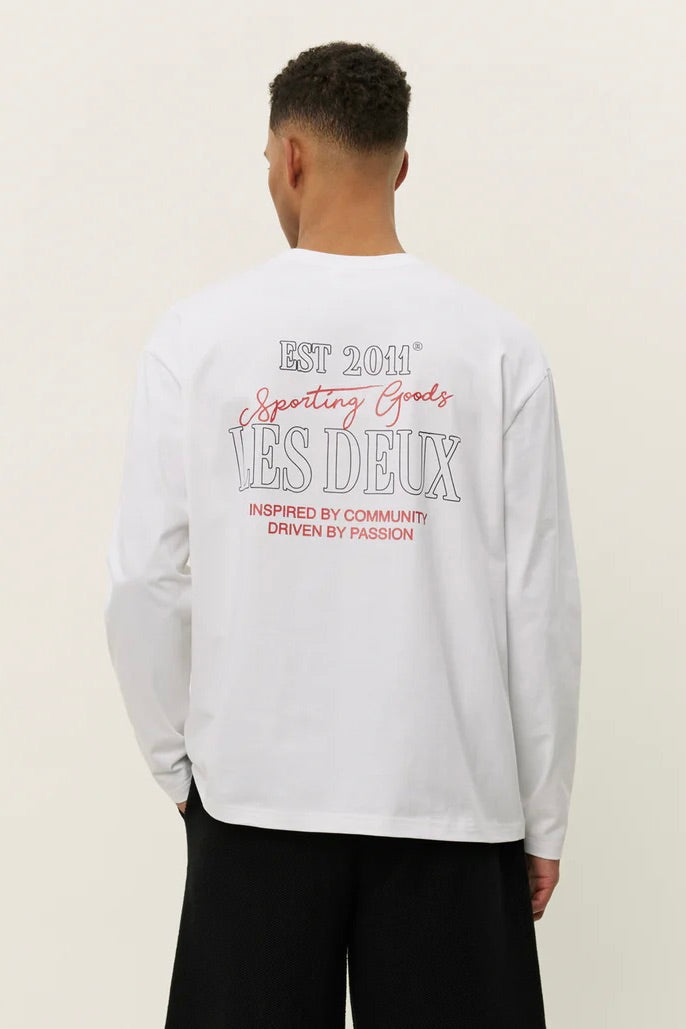 LES DEUX Allen Long Sleeve T-Shirt White - Dale