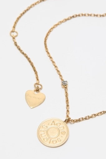 ACNE STUDIOS Denim Rivet Necklace Semi Matt Gold - Dale