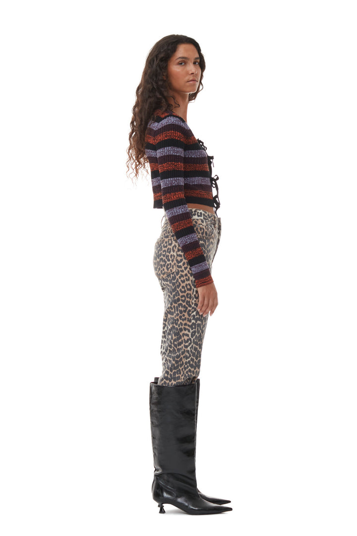 GANNI Sprayed Merino Rib Cropped Cardigan - Dale