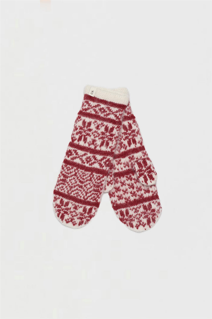 O.A.D O. A. Devold Mittens White/Red - Dale