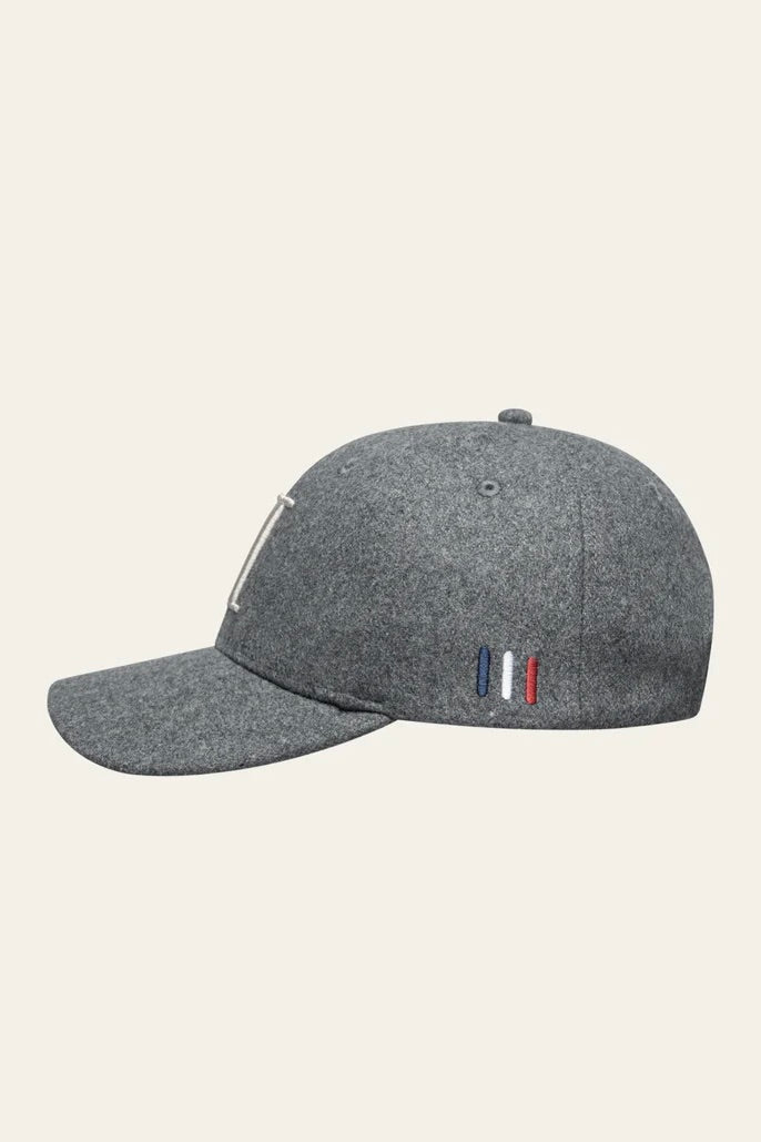 LES DEUX Encore Wool Baseball Cap Light Grey Melange - Dale