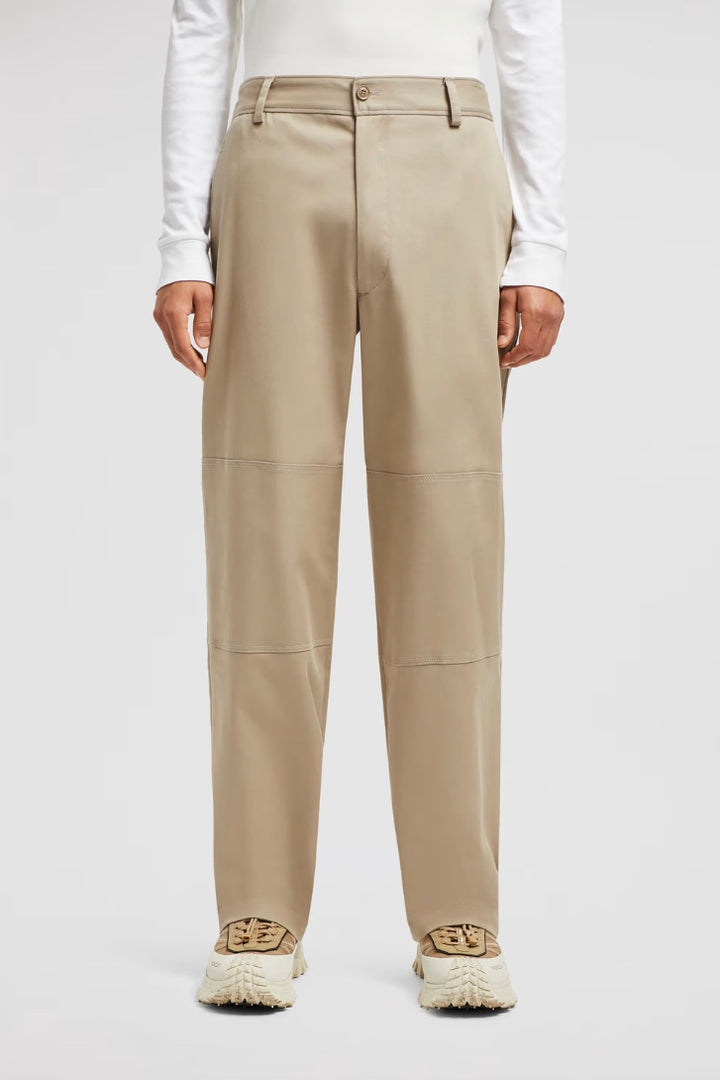 MONCLER Cotton Gabardine Trousers Light Beige - Dale