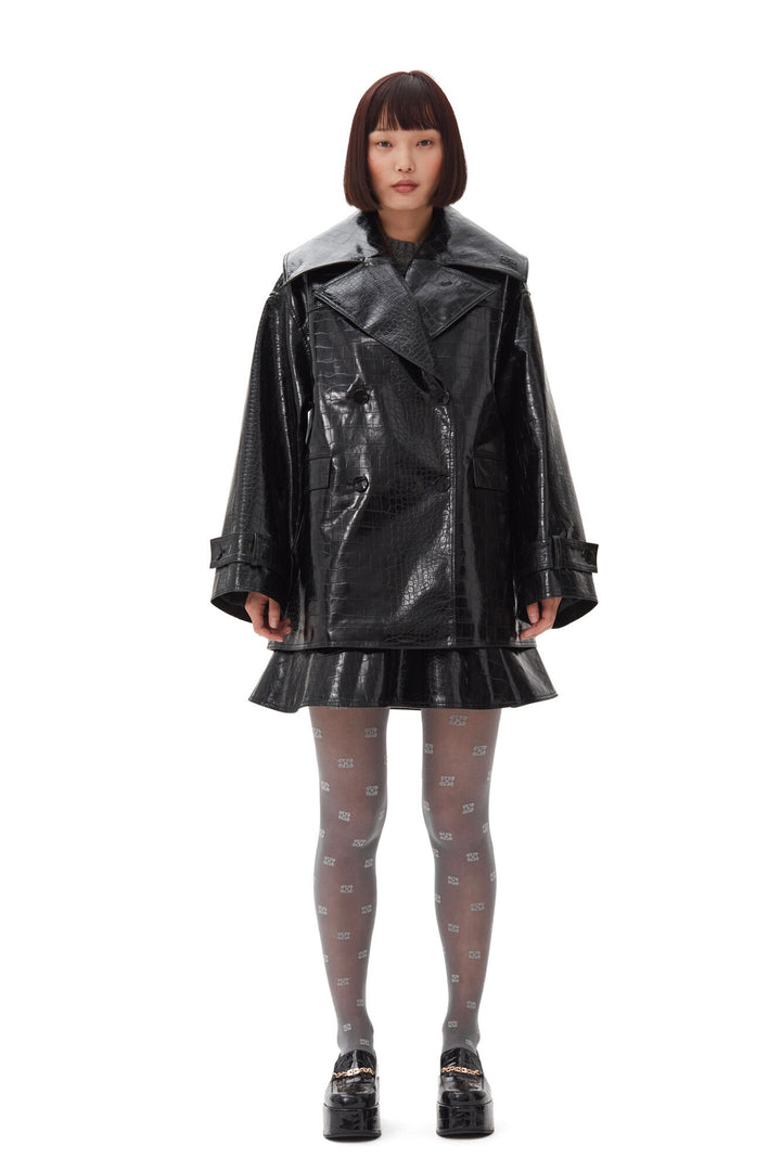GANNI Future Coated Double Breasted Midi Jacket - Dale