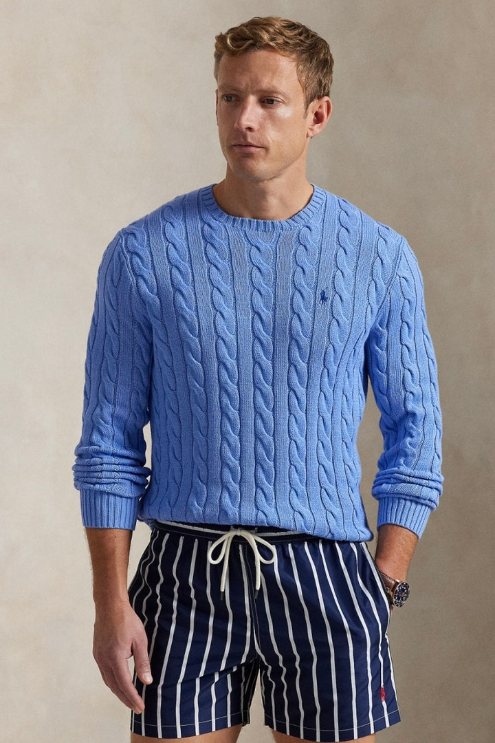 POLO RALPH LAUREN Cable-Knit Cotton Sweater New Litchfield Blue - Dale