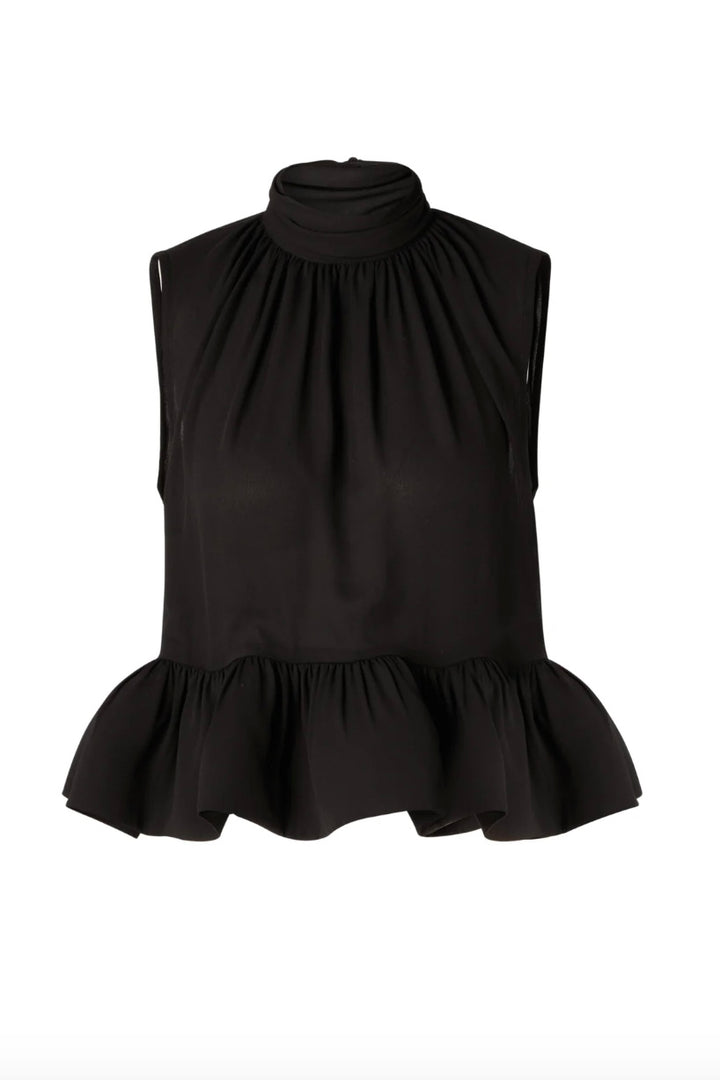 BY MALINA Lune Halterneck Frilled Hem Blouse - Dale