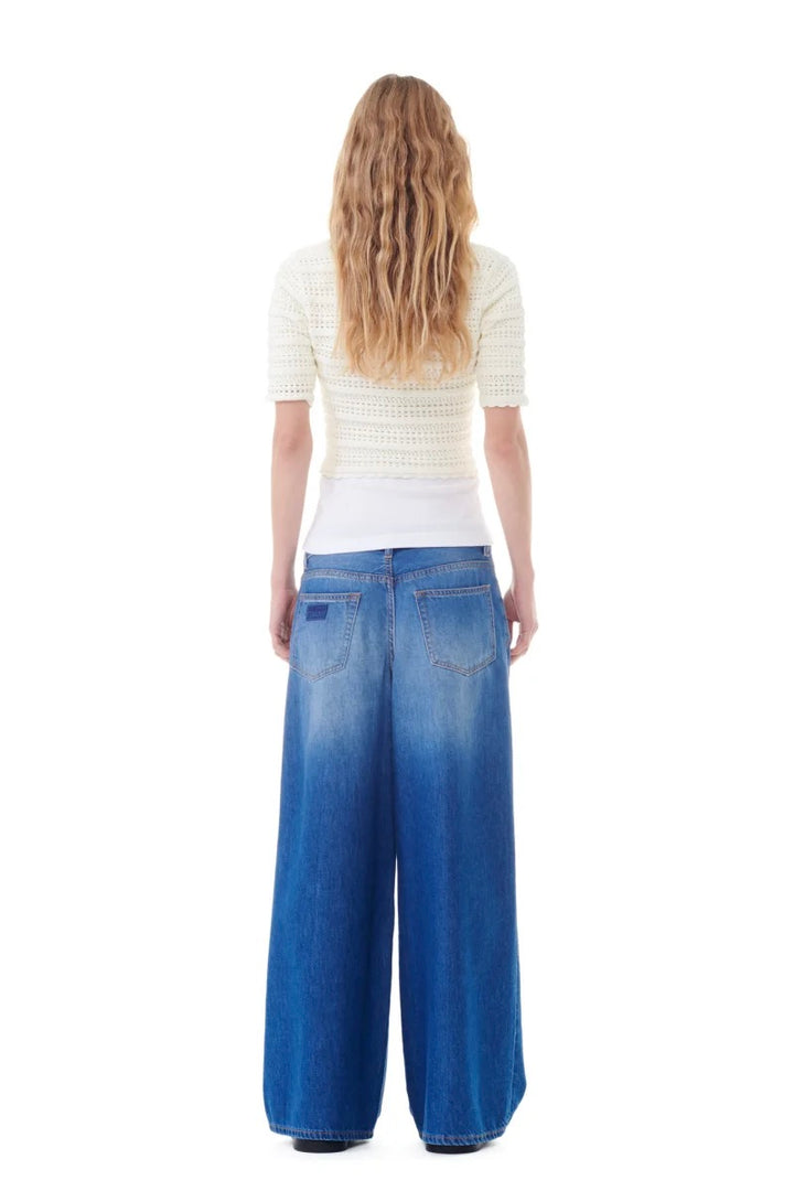 GANNI Light Denim Wide Jeans - Dale