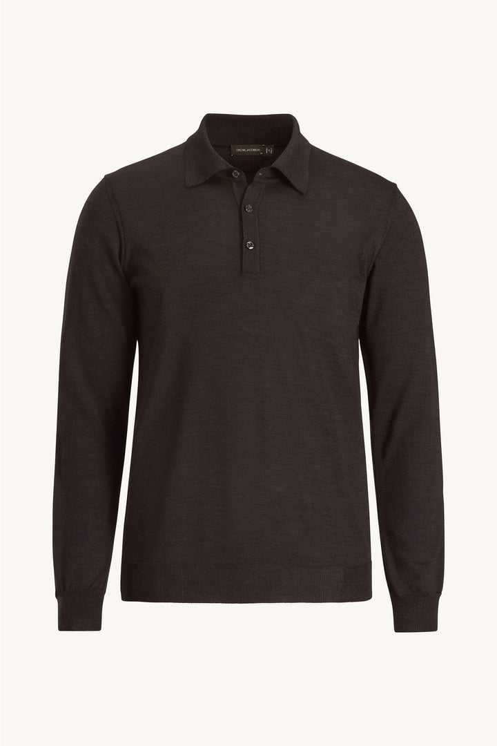 OSCAR JACOBSON Melvin Poloshirt Brown Flannel - Dale