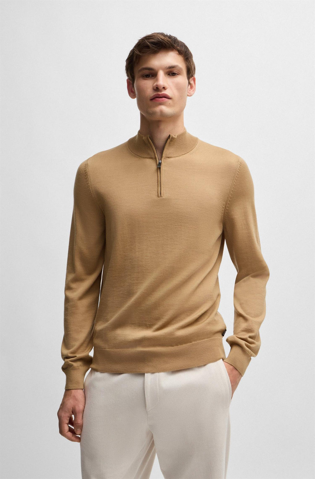 BOSS Ebenji Half Zip Medium Beige - Dale