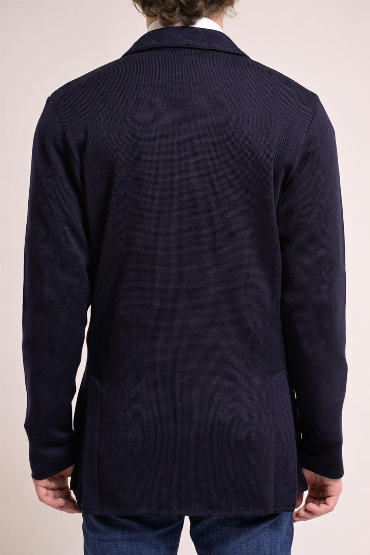 LARDINI Knitted Jacket Navy - Dale