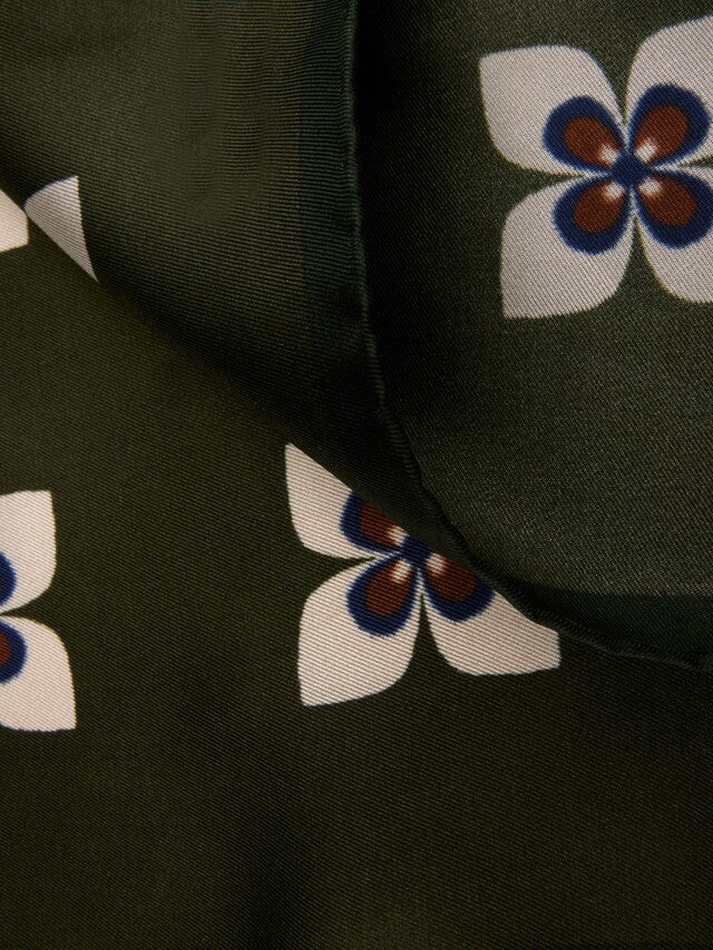 STENSTRÖMS Green Pattern Silk Hankie - Dale