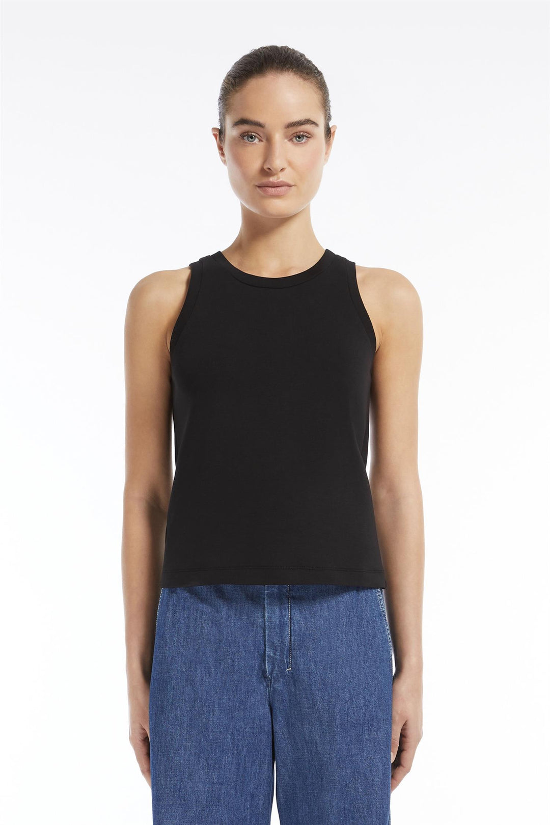 MAX MARA S' Carolina Scuba Jersey Top Black - Dale
