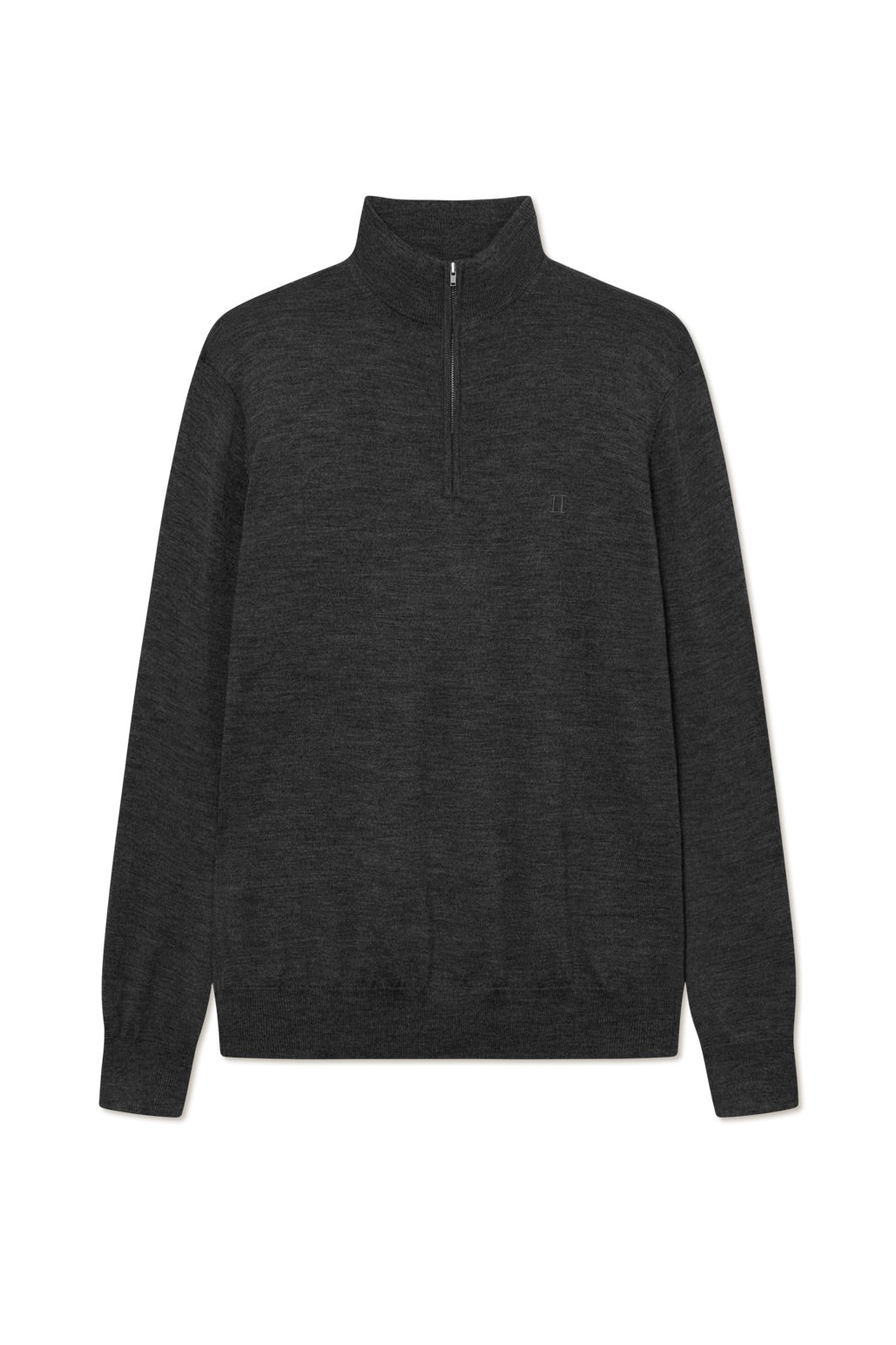 Greyson Half-Zip Merino Knit Dark Grey Melange