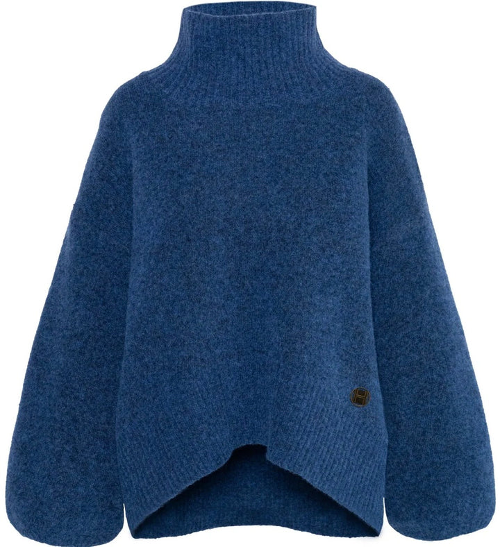 HEST Fam Patch Short Sweater True Navy - Dale