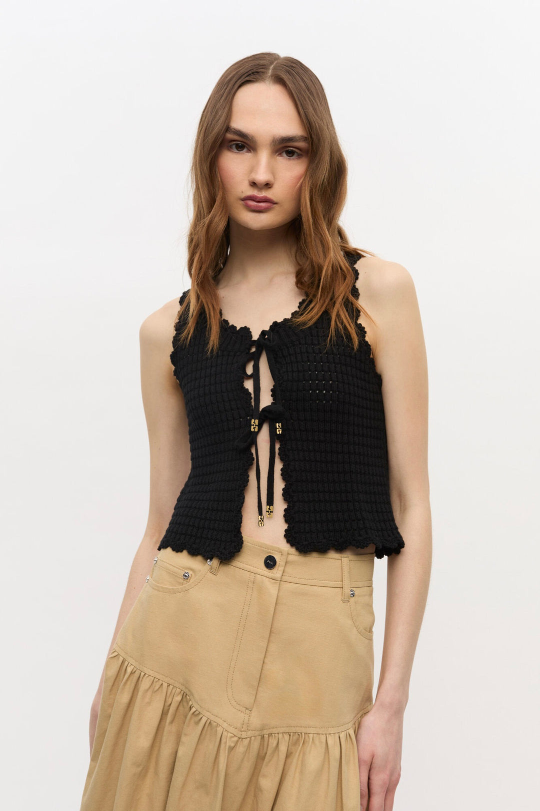 GANNI Textured Lace Top - Dale