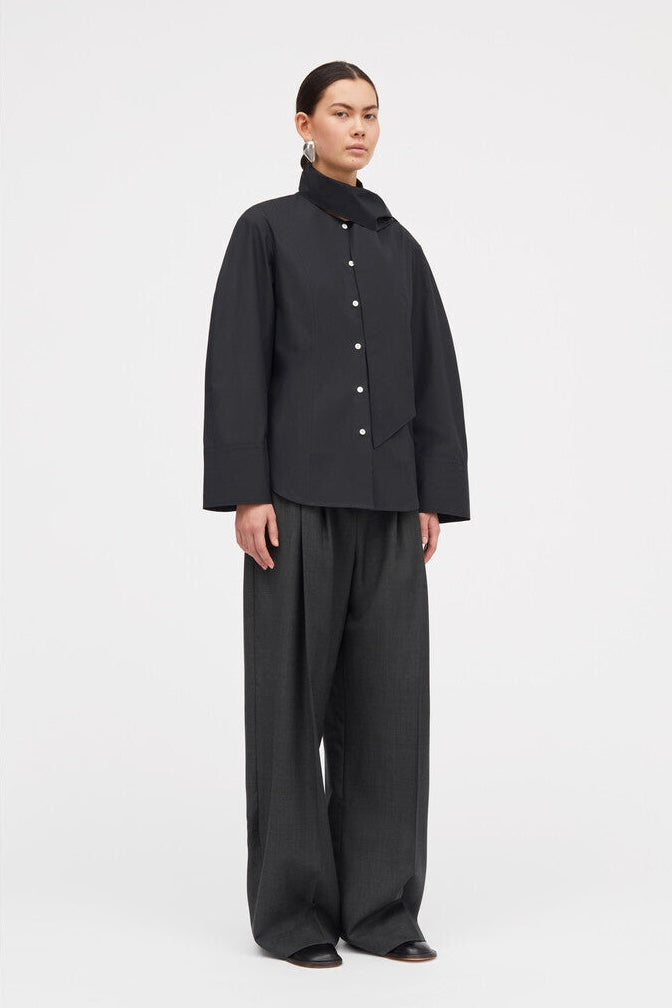 MKDT. (Mark Tan) Shaquana Poplin Shirt Black - Dale