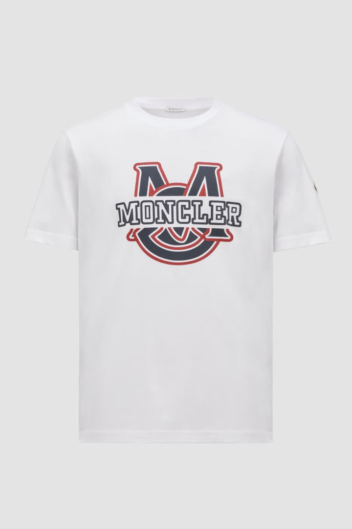 MONCLER Varsity Logo Motif T-Shirt White - Dale
