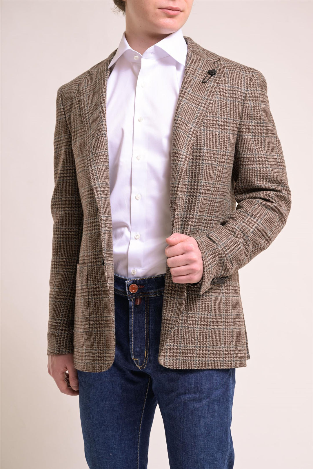 LARDINI MAN JACKET SPECIAL LINE DROP 7 REG CAMEL - Dale