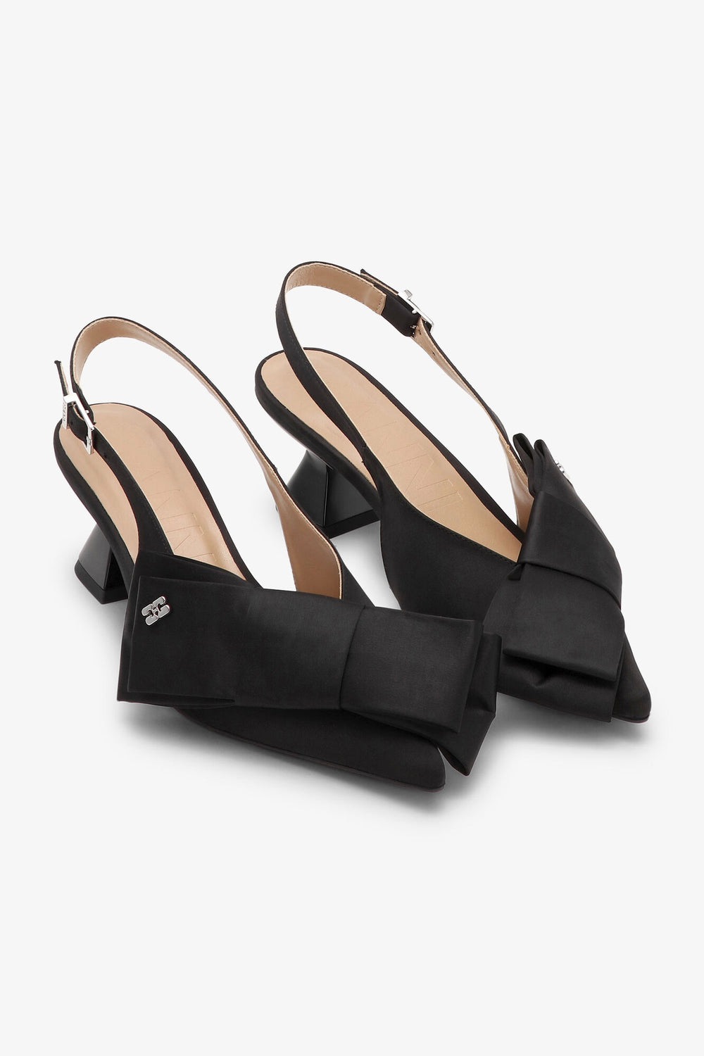 GANNI Black Bow Kitten Heel Pumps - Dale