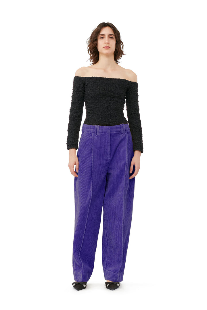GANNI Cotton Poplin Off-shoulder Smock Blouse - Dale