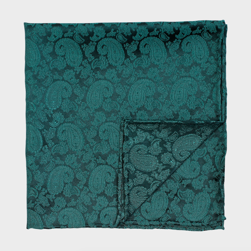 AMANDA CHRISTENSEN PAISLEY POCKET SQARE GREEN - Dale