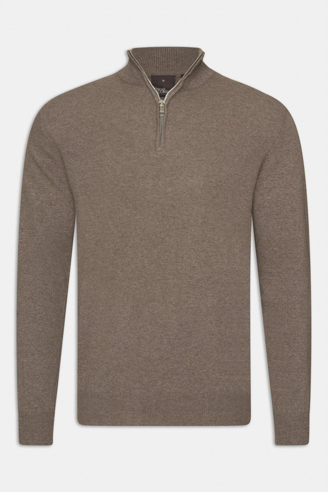OSCAR JACOBSON Patton Half Zip Walnut Beige - Dale