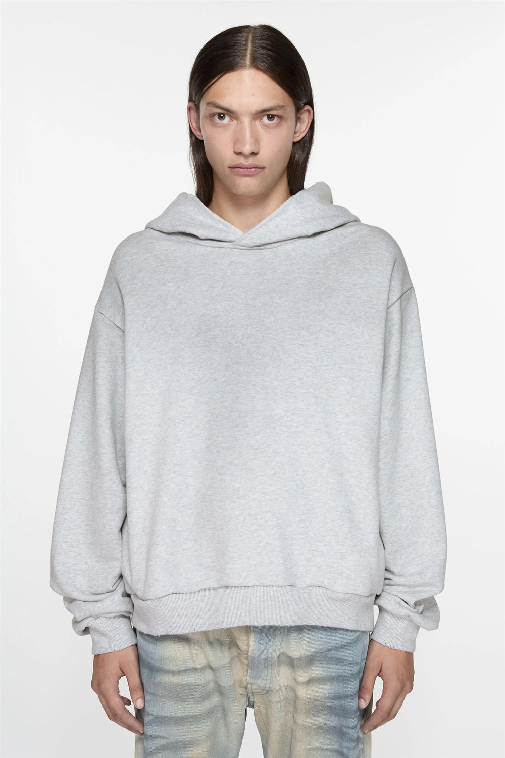 ACNE STUDIOS Logo Hooded Sweater Pale Grey Melange - Dale