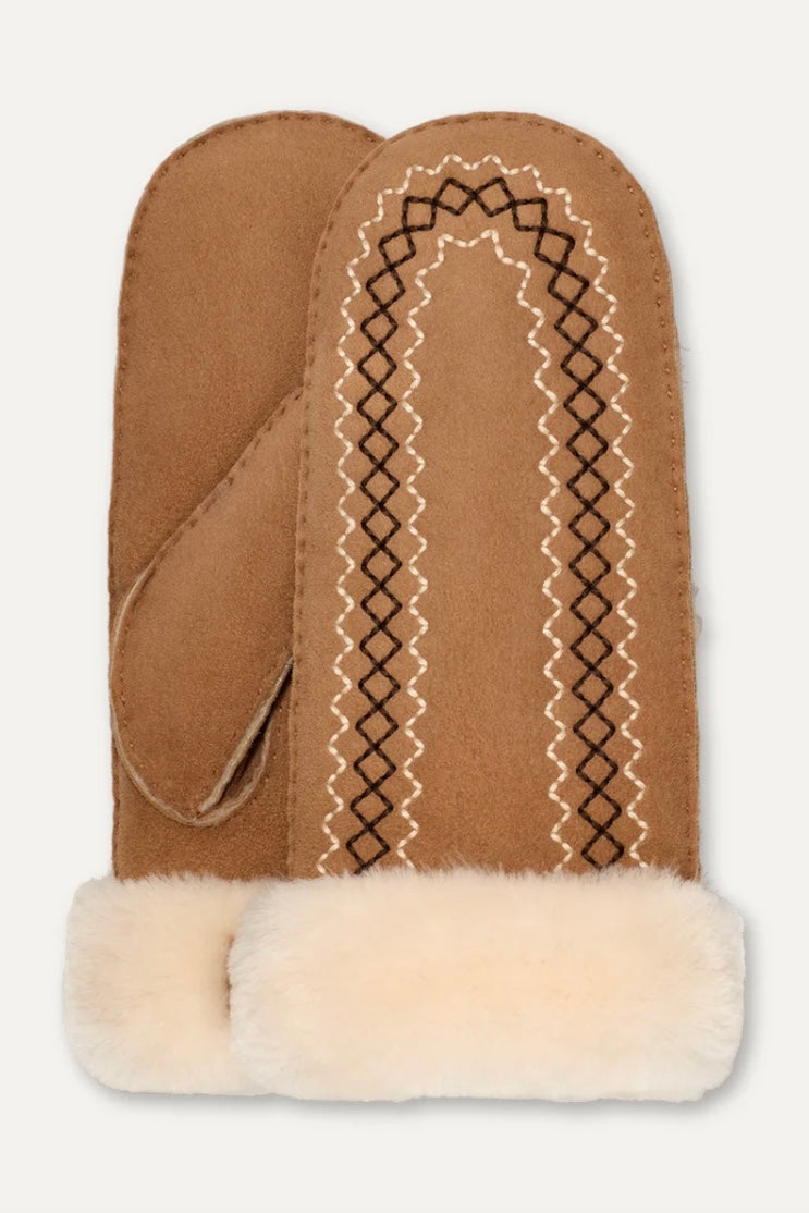 UGG Atherson Embroidered Mitten Chestnut - Dale