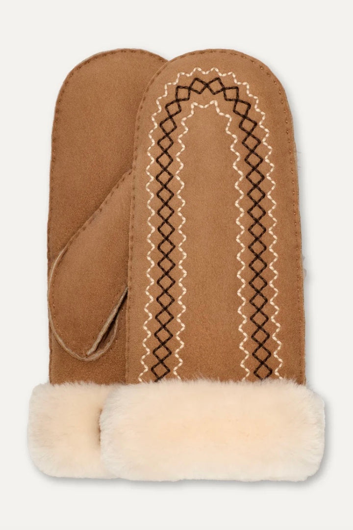 UGG Atherson Embroidered Mitten Chestnut - Dale