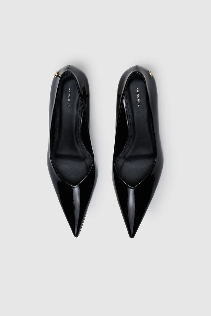 ANINE BING Hilda Pumps - Black Patent - Dale