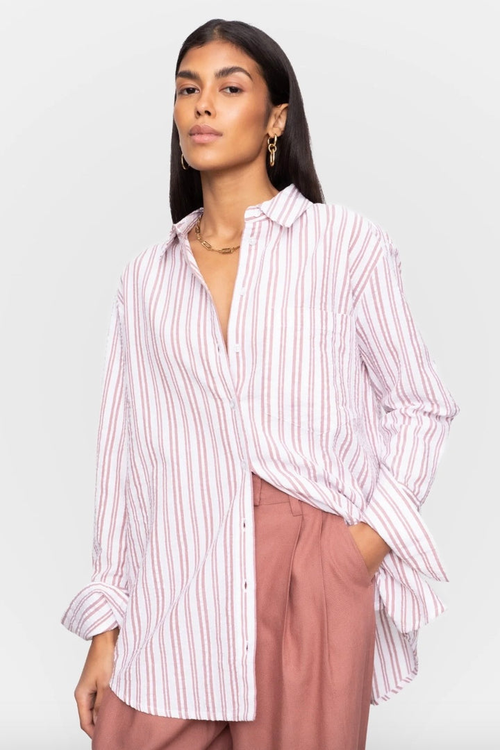 CAMILLA PIHL Bibi Crepe Shirt Terracotta Stripe - Dale