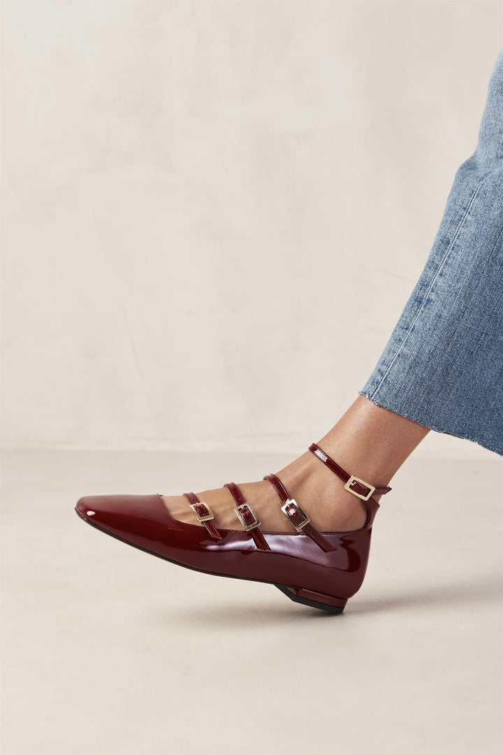 ALOHAS Luke Onix Wine Burgundy Leather Ballet Flats - Dale