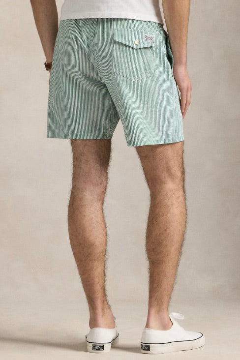 POLO RALPH LAUREN Traveller Swimming Trunk Raft Green Seersucker - Dale