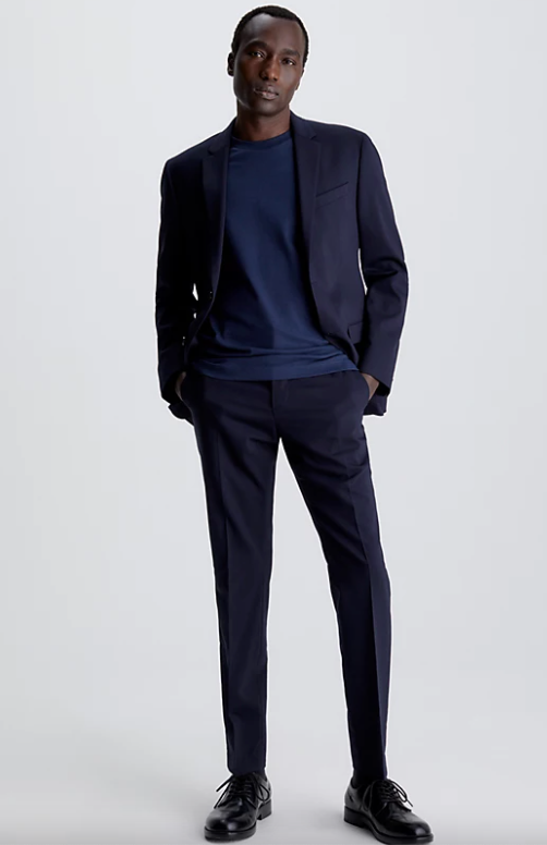 CALVIN KLEIN - STRETCH WOOL SLIM SUIT PANT - Dale