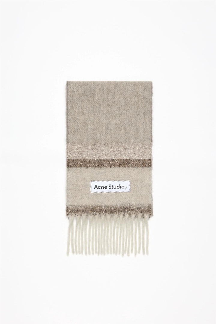 ACNE STUDIOS Fringed Scarf Logo Blue/Green - Dale