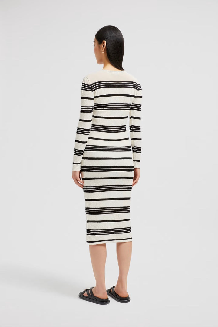 MONCLER Striped Bouclé Midi Dress - Dale