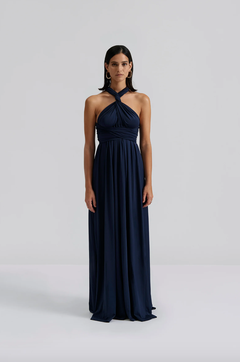 BY MALINA Lola Wrap Dress Dark Blue Dale