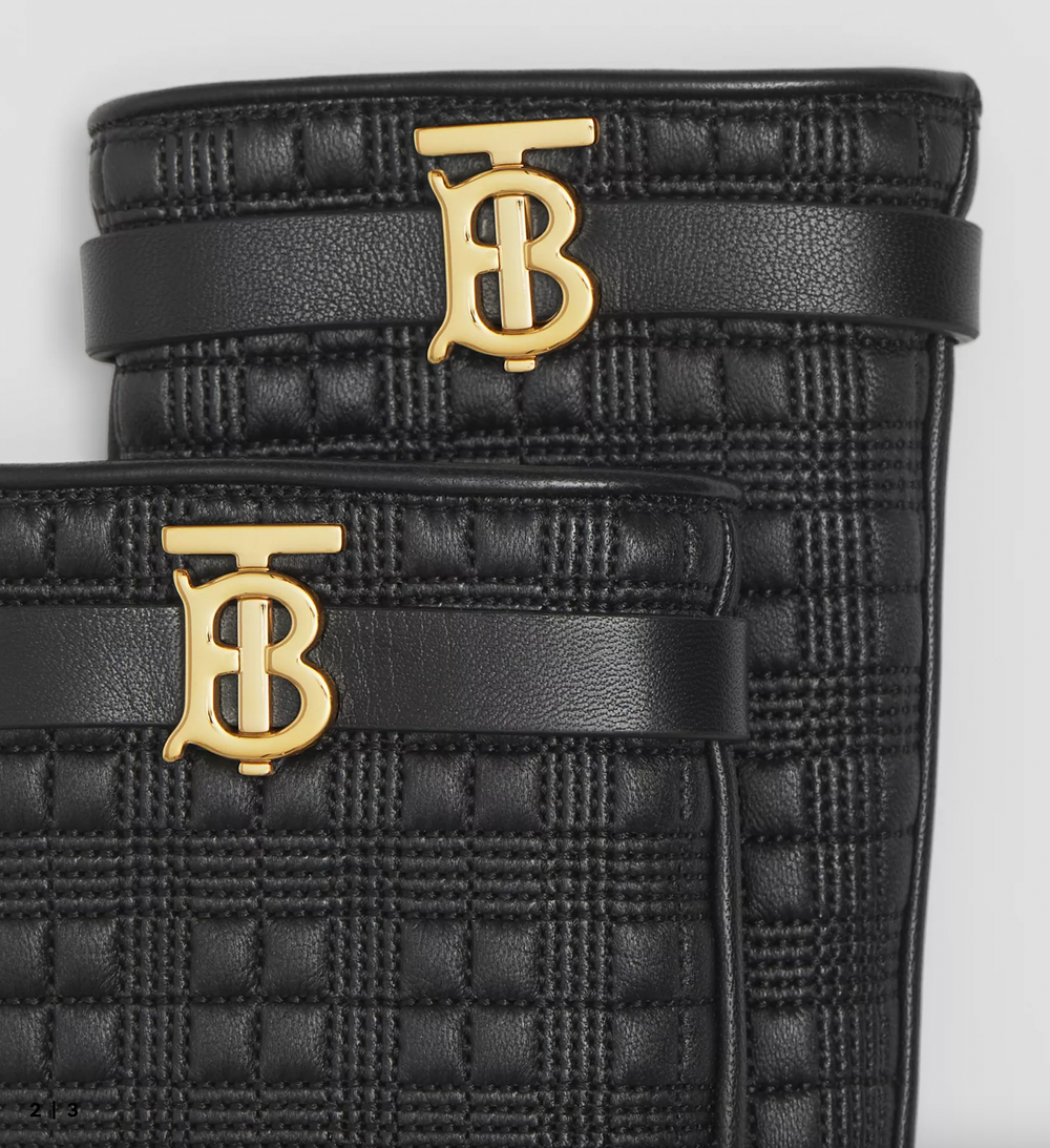 BURBERRY Cashmere-lined Quilted Leather Gloves - Dale
