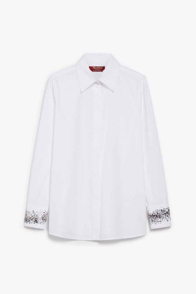 MAX MARA Queva Cotton Poplin Shirt Optical White - Dale